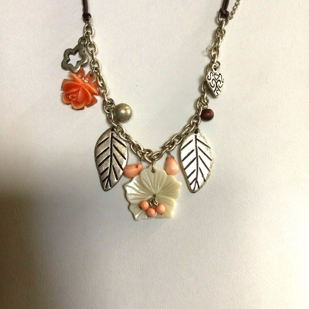 Vintage Silver Orange Charm Necklace - Picture 2 of 5